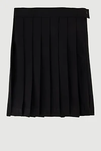 French Toast Girls 7-14 Pleated Midi Skirt with Zippers, Black, Size 10