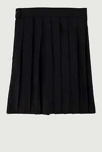 French Toast Girls 7-14 Pleated Midi Skirt with Zippers, Black, Size 10