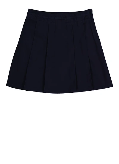 French Toast Girls 7-14 Solid Pleated Skirt, Blue, Size 12