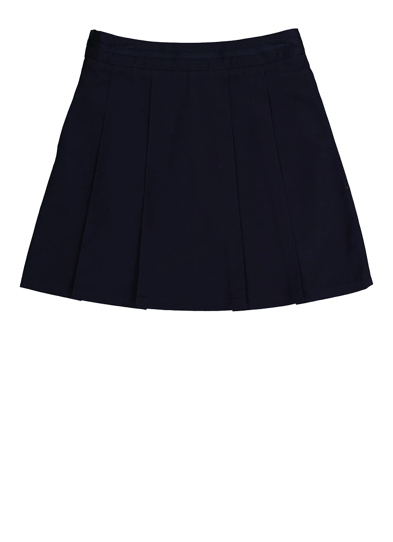 French Toast Girls 7-14 Solid Pleated Skirt, Blue, Size 12