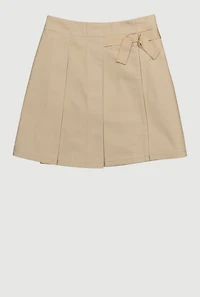 Girls 7-14 Pleated Uniform Scooter Skirt, Khaki,