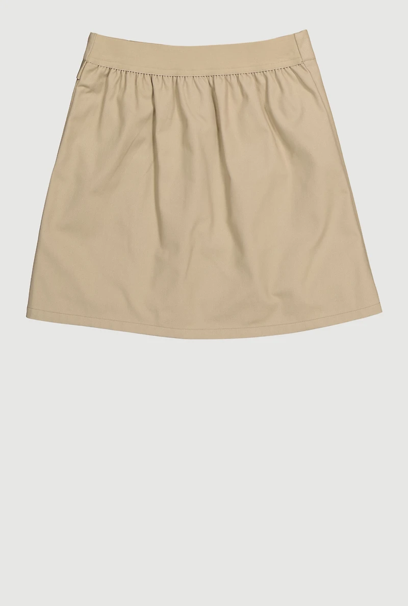 Girls 7-14 Pleated Uniform Scooter Skirt, Khaki, Size 8