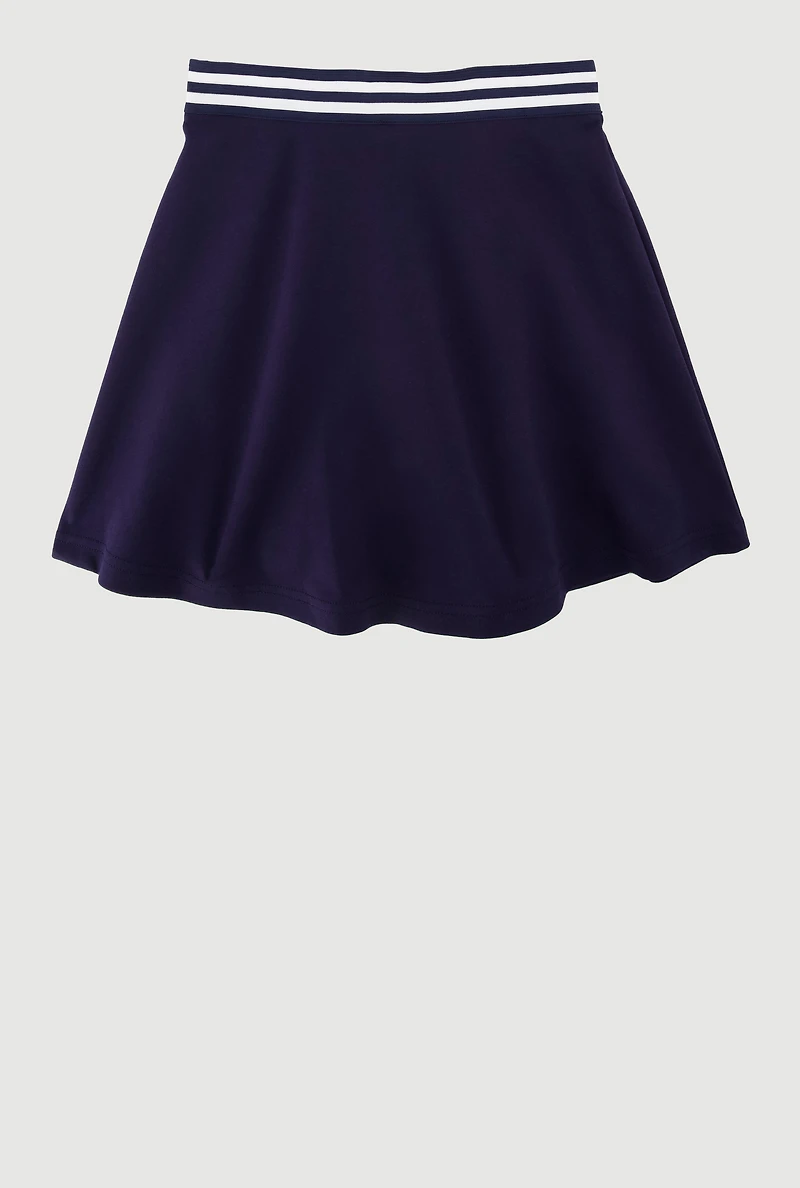 French Toast Girls 7-16 Varsity Stripe Pleated Midi Uniform Skirt, Blue, Size 14-16