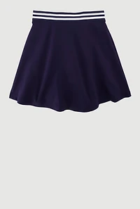 French Toast Girls 7-16 Varsity Stripe Pleated Midi Uniform Skirt, Blue, Size 7-8