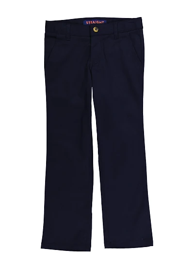 French Toast Girls 7-14 Solid Straight Leg Pants, Blue, Size 10