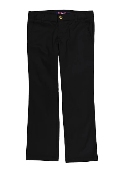 French Toast Girls 7-14 Straight Leg Pants, Black, Size 10