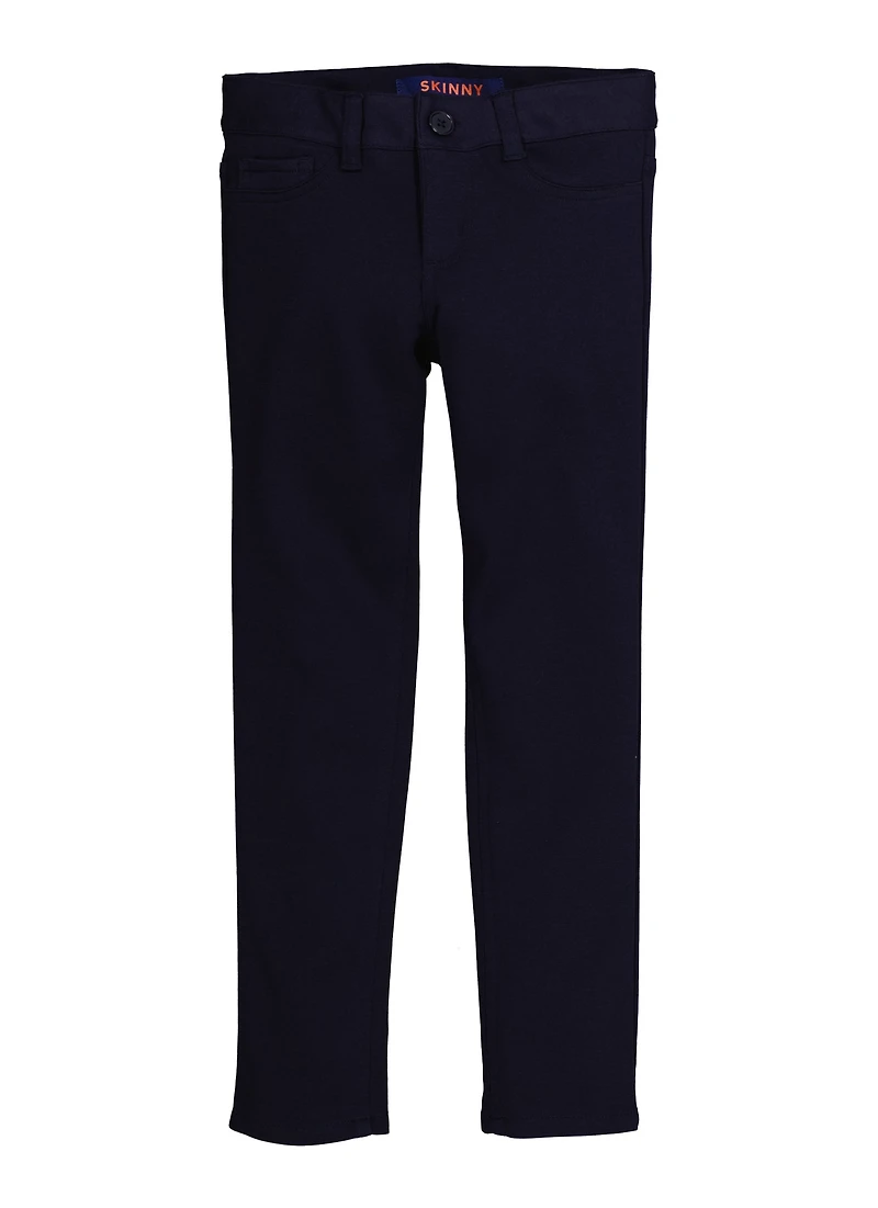 French Toast Girls 7-14 Solid Skinny Leg Khaki Pants, Blue, Size 14