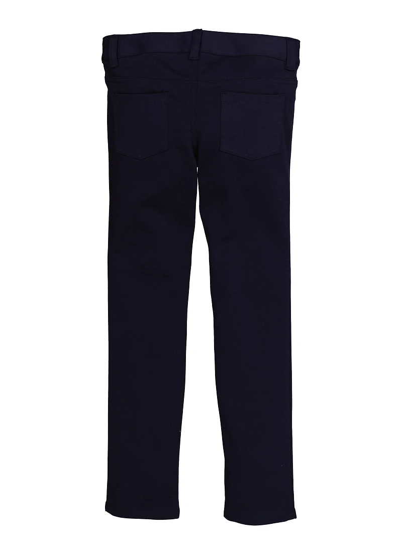 French Toast Girls 7-14 Solid Skinny Leg Khaki Pants, Blue, Size 14