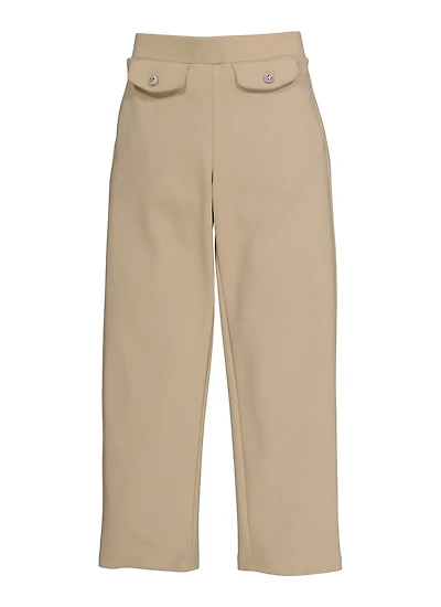 French Toast Girls 7-14 Faux Pocket Rhinestone Khaki Pants, Khaki, Size 14-16
