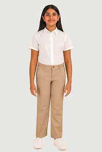 French Toast Girls 7-14 Straight Leg Khaki Pants, Khaki, Size 10