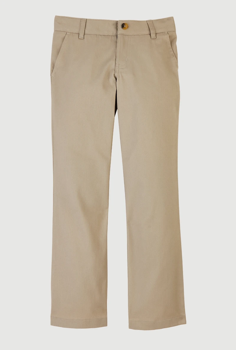 French Toast Girls 7-14 Straight Leg Khaki Pants, Khaki,