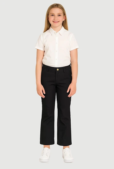 French Toast Girls 7-14 Adjustable Waist Uniform Pants, Black,