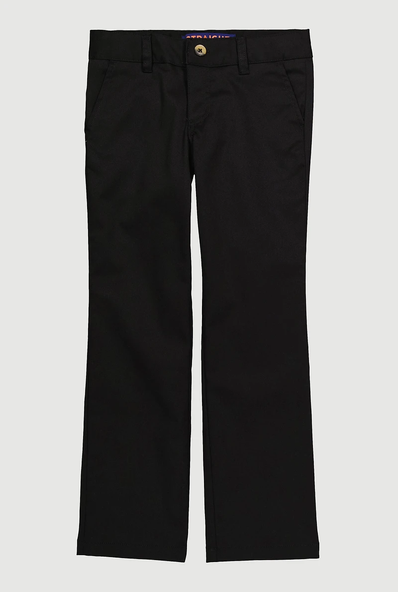 French Toast Girls 7-14 Adjustable Waist Adjustable Waist Uniform Pants, Black, Size 8