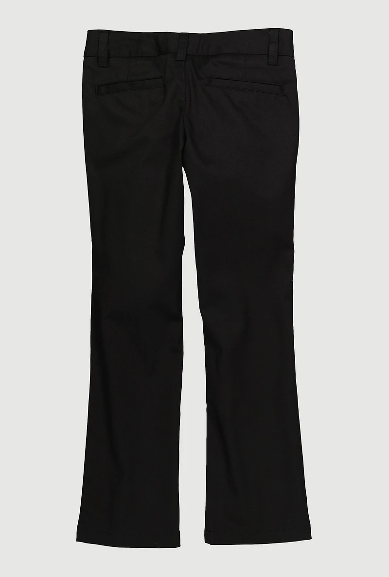 French Toast Girls 7-14 Adjustable Waist Adjustable Waist Uniform Pants, Black, Size 8