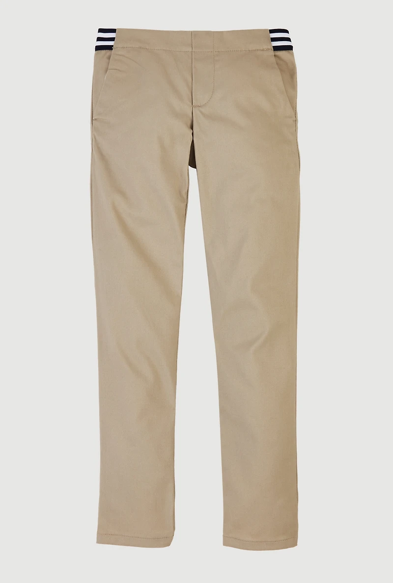 French Toast Girls 7-14 Mid Rise Straight Leg Dress Pants, Khaki,