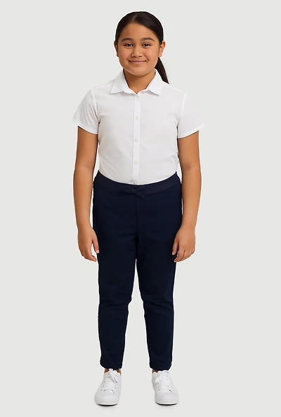 French Toast Girls 7-14 Stretch Straight Leg Pants, Blue, Size 8