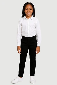 French Toast Girls 7-14 Skinny Leg Uniform Pants, Black, Size 8