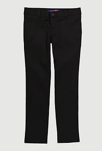 French Toast Girls 7-14 Skinny Leg Uniform Pants, Black, Size 8