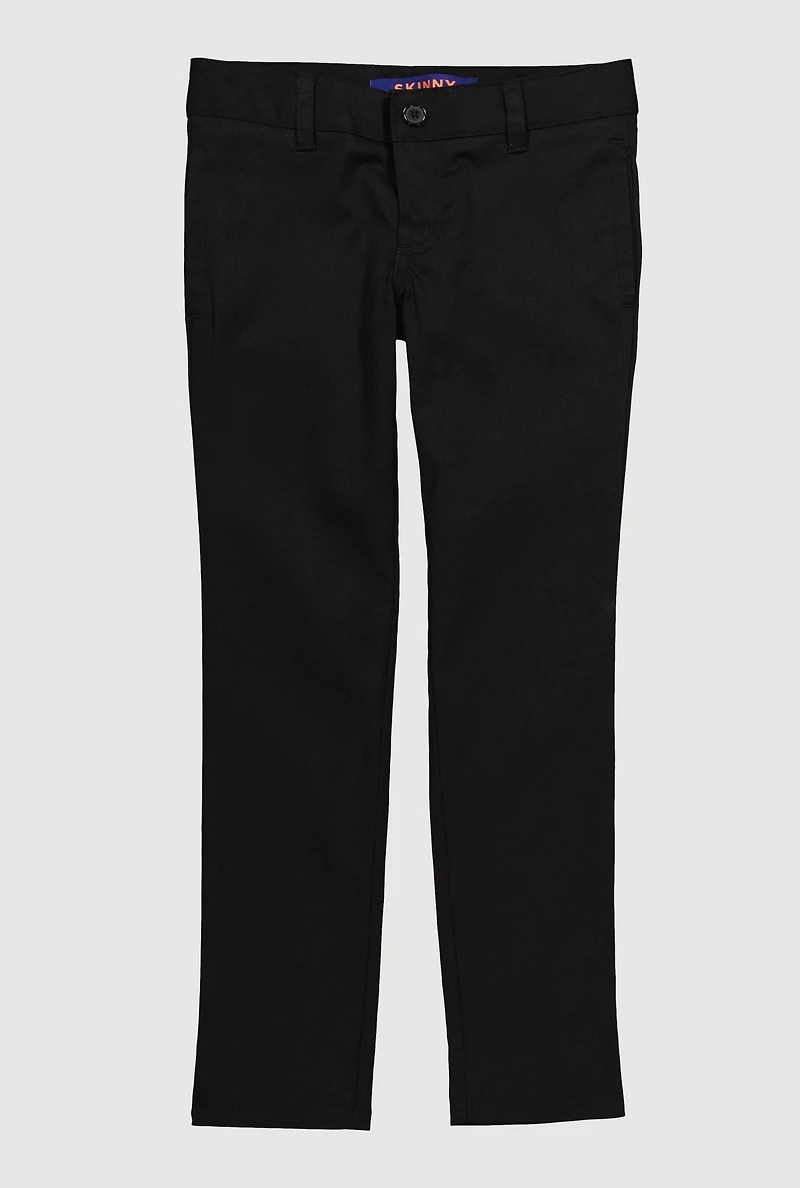 French Toast Girls 7-14 Skinny Leg Uniform Pants, Black, Size 12