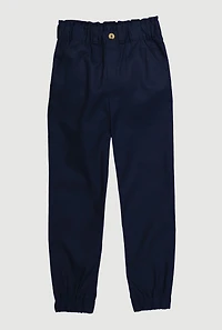 French Toast Girls 7-14 Paper Bag Waist Tapered Pants, Blue, Size 8