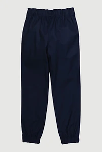 French Toast Girls 7-14 Paper Bag Waist Tapered Pants, Blue, Size 8