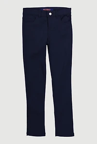 French Toast Girls 7-14 Skinny Leg Stretchy Uniform Pants, Blue,