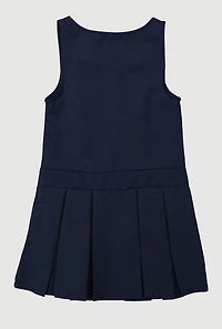 French Toast Girls 7-14 Zip Front Pleated Jumper, Blue, Size 8