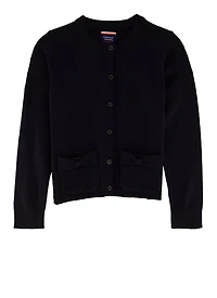 French Toast Girls 7-16 Bow Pocket Cardigan Sweater, Blue, Size 10-12