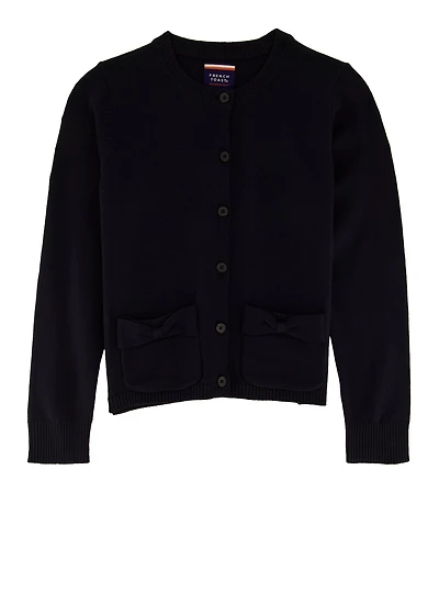 French Toast Girls 7-16 Bow Pocket Cardigan Sweater