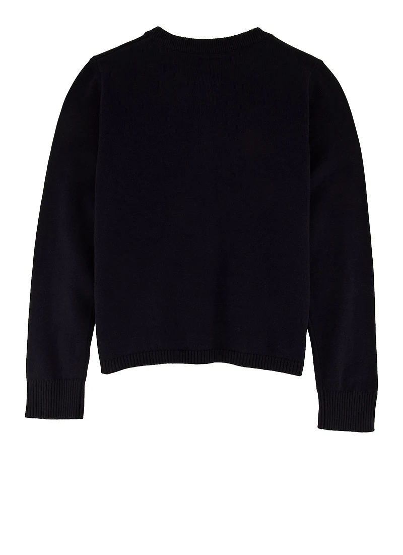 French Toast Girls 7-16 Bow Pocket Cardigan Sweater