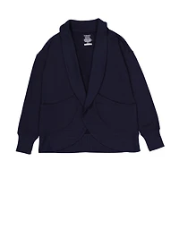 French Toast Girls 7-16 Fleece Open Front Cardigan, Blue, Size 7-8