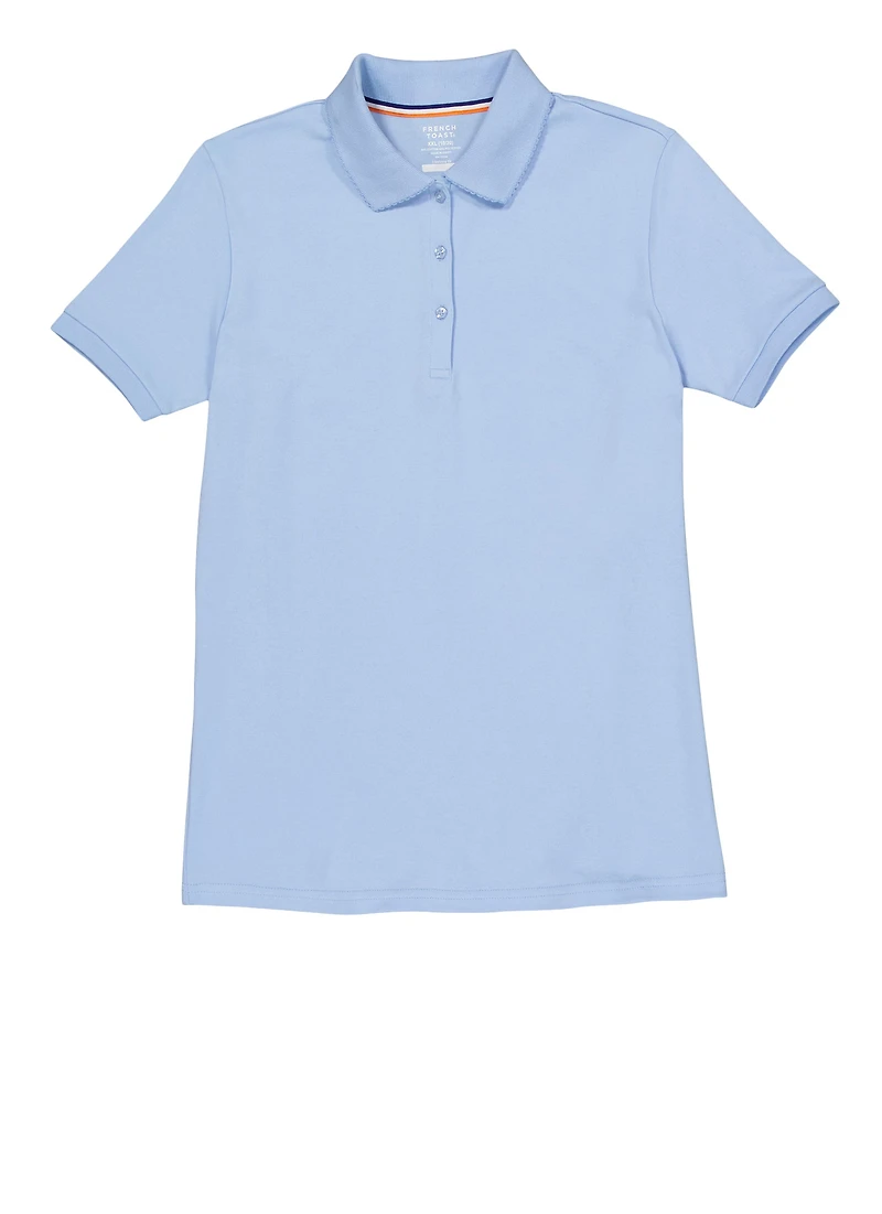 French Toast Girls 16-20 Short Sleeve Interlock Polo