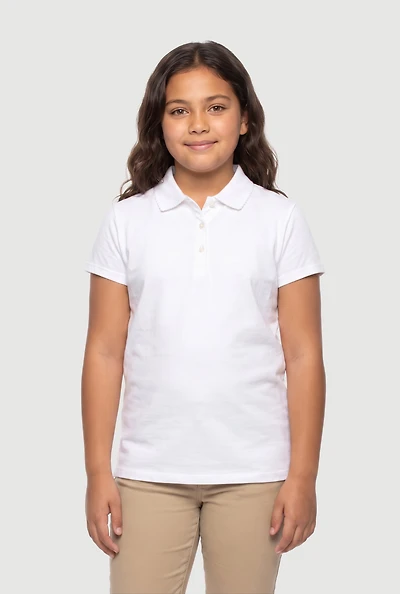 French Toast Girls 18-20 Scalloped Trim Polo Shirt