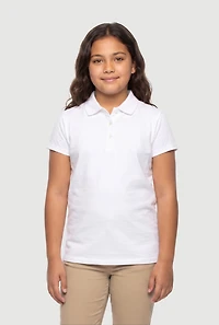French Toast Girls 18-20 Scalloped Trim Polo Shirt