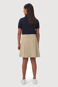 French Toast Girls 16-20 Bow Pleated Scooter Skirt, Khaki, Size 18
