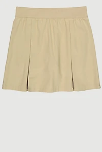 French Toast Girls 16-20 Bow Pleated Scooter Skirt, Khaki, Size 18