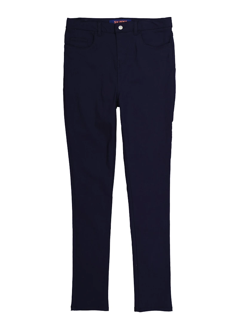 French Toast Girls 16-20 Stretch Skinny Pants, Blue, Size 18