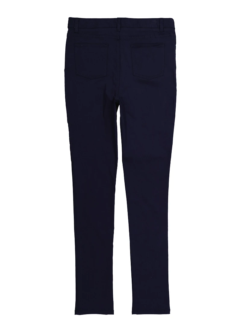 French Toast Girls 16-20 Stretch Skinny Pants, Blue, Size 18