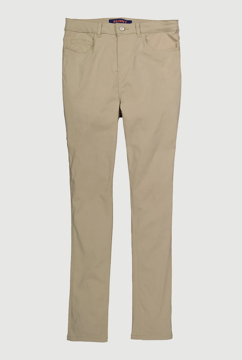 French Toast Girls 16-20 Skinny Leg Khaki Pants, Khaki, Size 16