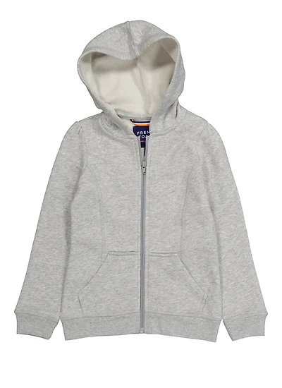 French Toast Girls 4-6x Hooded Zip Front Sweatshirt, Grey, Size 6-6X