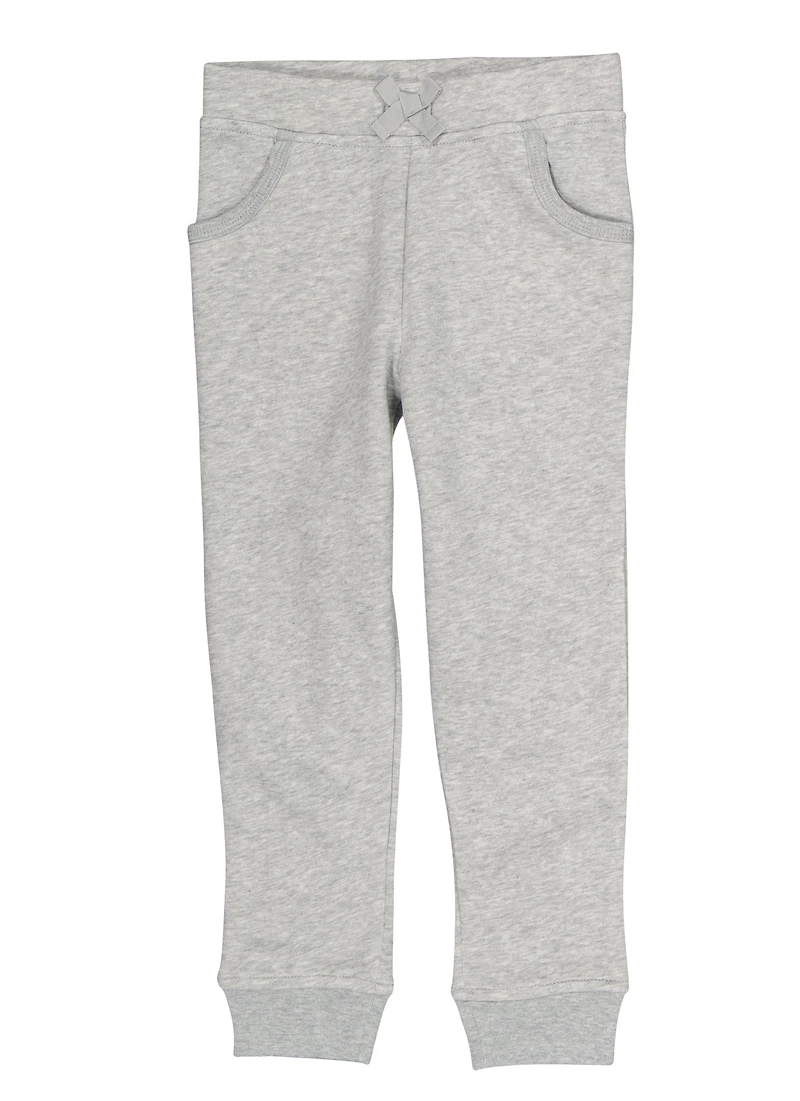 French Toast Girls 4-6x Marled Elastic Waist Pull On Joggers