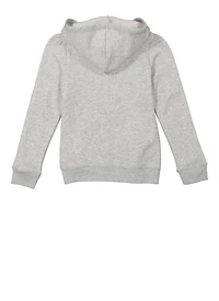 French Toast Girls 7-16 Zip Front Hooded Sweatshirt, Grey, Size 7-8