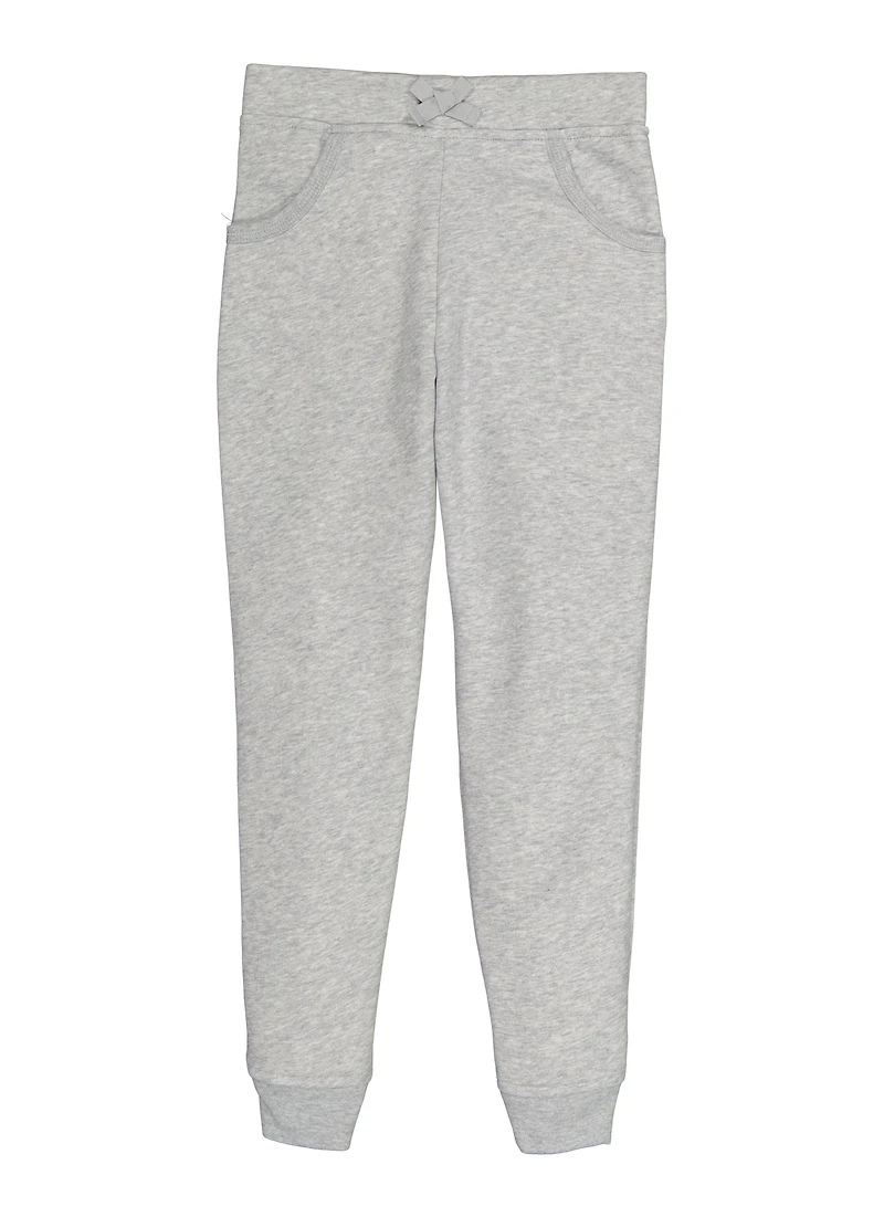French Toast Girls 7-16 Marled Joggers, Grey, Size 10-12