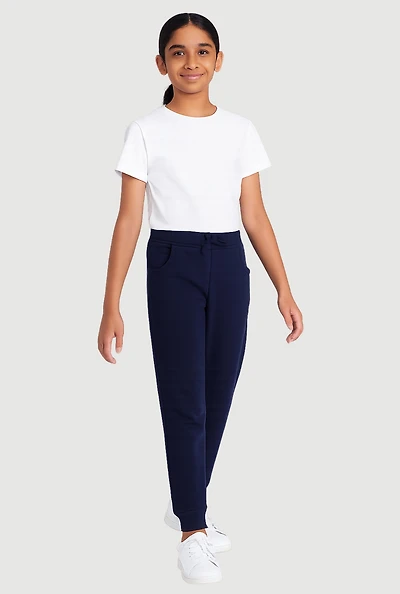 Girls 7-16 Drawstring Detail Sweatpants, Blue, Size 14-16