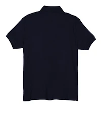 French Toast Girls Plus Size 10.5-20.5 Solid Picot Collar Polo Shirt, Blue, Size 18-20P
