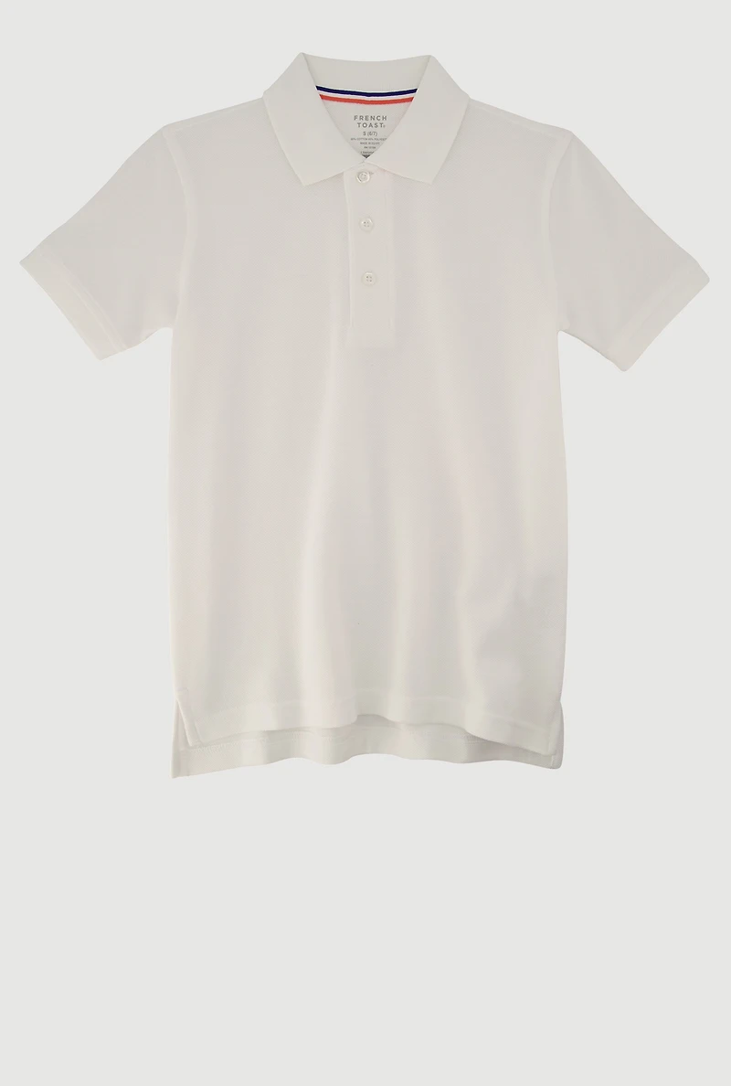 French Toast Boys 4-7 Solid Short Sleeve Pique Polo Shirt