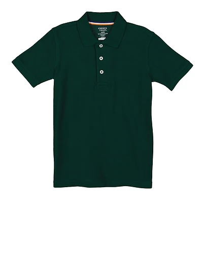 French Toast Boys 4-7 Pique 3 Button Polo Shirt, Green, Size 6-7