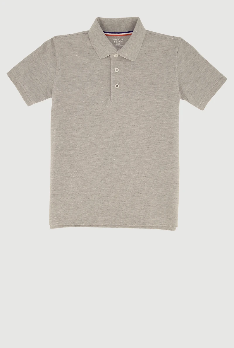 French Toast Boys 4-7 Marled Short Sleeve Pique Polo