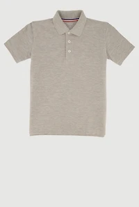 French Toast Boys 4-7 Marled Short Sleeve Pique Polo