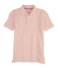 French Toast Boys 4-7 Basic Pique Polo Shirt, Pink, Size 6-7